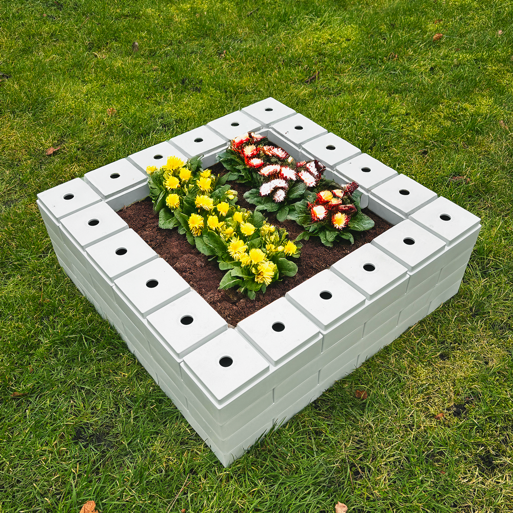 PolyBrick White Building Block Planter Kit